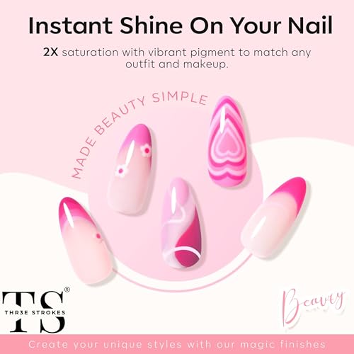 Image of THR3E STROKES Gel Nail Polish Set Gel Polish Orange Hot Pink Blue Yellow Green Purple Vibrant Spring Summer Gel Polish 7ML (UV /LED LIGHT REQUIRED) (GULABI PINK (GP233), 7.5ML)