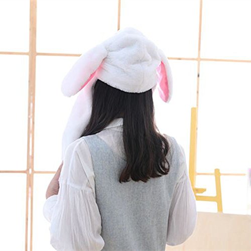 Rabbit Head Hat Ear Moving Jumping Hat Funny Bunny Plush Animal Hat Gift for Women Girls, One Size2