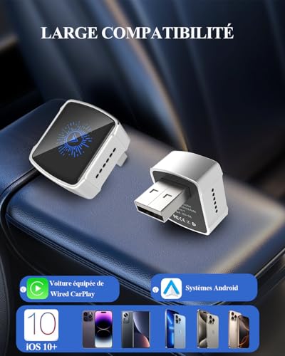 Adaptateur CarPlay sans fil convertisseur Plug & Play stable mini - 10