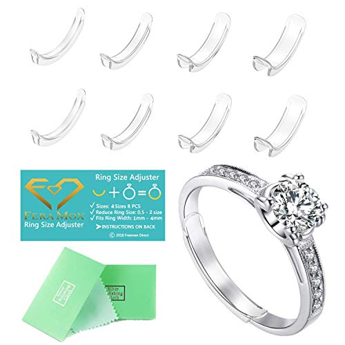 Invisible Ring Size Adjuster for Loose Rings Ring Adjuster Sizer Fit Thin Rings with Jewelry Polishing Cloth