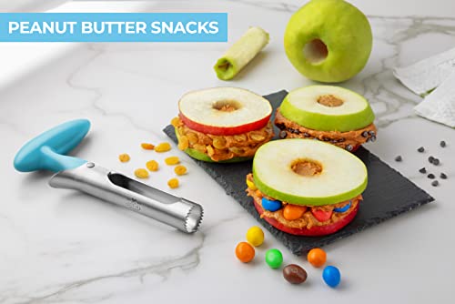 Zulay Premium Apple Corer - Easy To Use Durable Apple Corer Remover For Pears, Bell Peppers, Fuji, Honeycrisp, Gala And Pink Lady Apples - Stainless Steel Best Kitchen Gadgets Cupcake Corer - Blue #TOP5