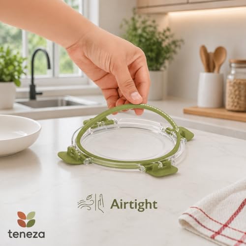 Image of Plastic Storage and Containers, air tight containers, BPA Free & Air Tight Container For Kitchen Storage, Grocery Kitchen Containers, Multipurpose Transparent Jar| 300, 700, 1500 ML | Green
