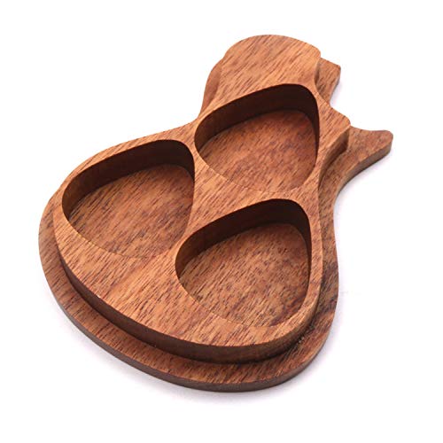 Honeytecs 3 Pcs Palhetas de Guitarra de Madeira com Estojo Palhetas de Madeira para Guitarras Elétri