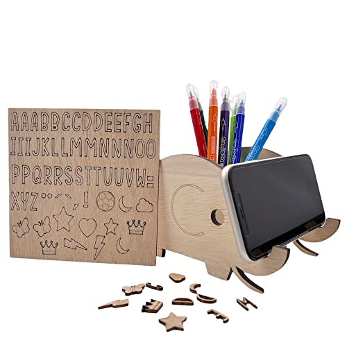 DIGIDU | Regalo Cumpleaños Original | Regalo Niña Niño | Organizador Rotuladores | Regalo Original | Portalapices Escritorio Madera | Hecho en España Cover