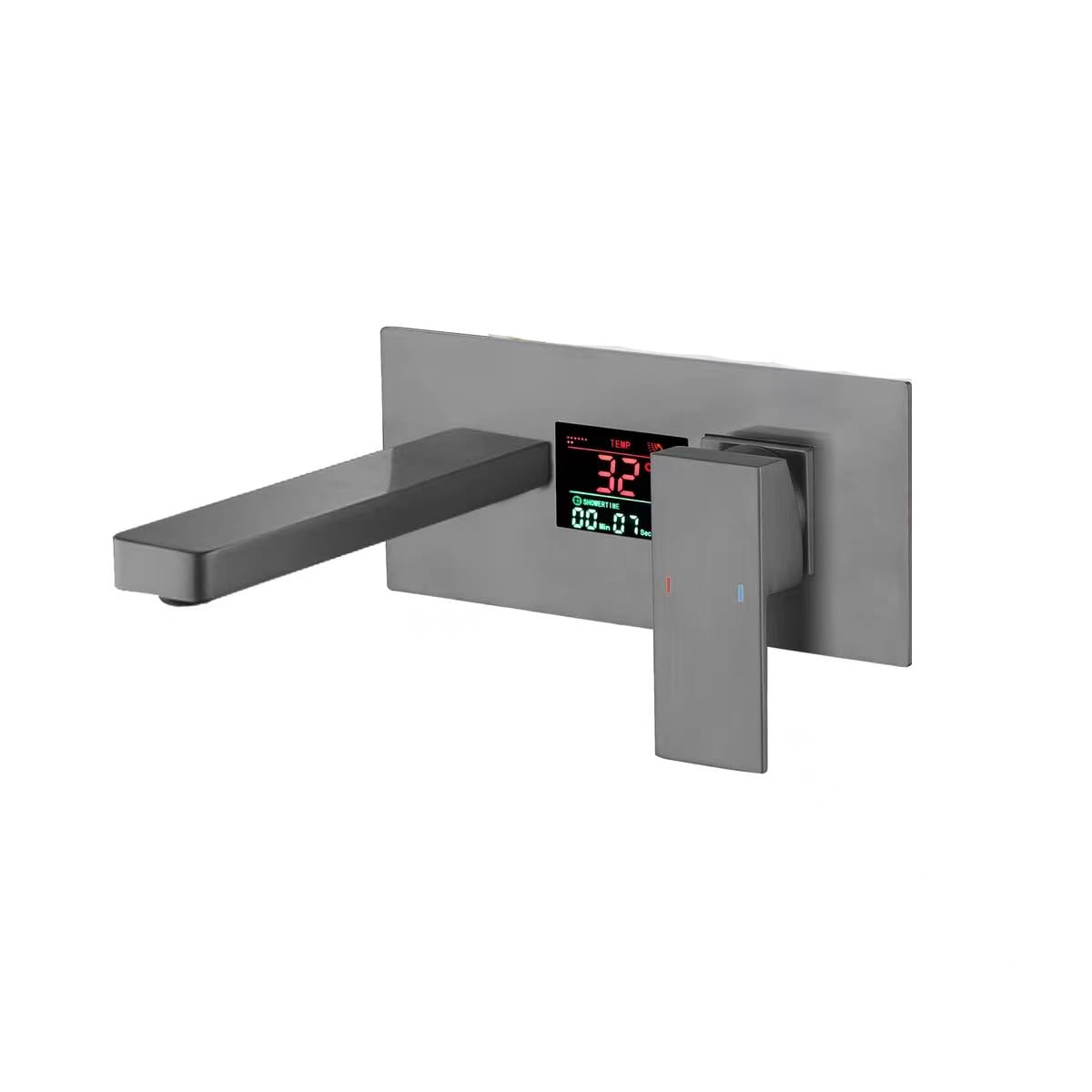 Robinet de salle de bain mural à affichage numérique KLVN mitigeur gris