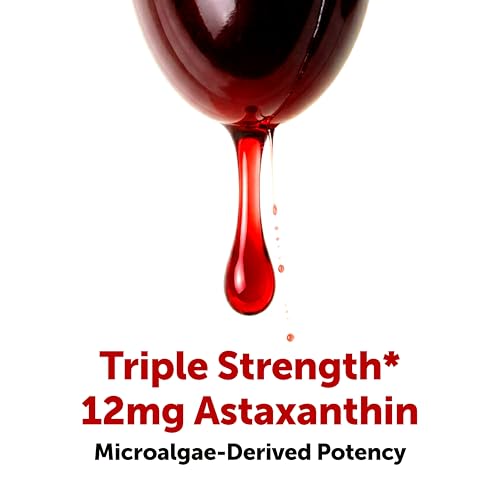 Image of Micro Ingredients Astaxanthin 12mg with MCT Oil, 60 Softgels | Fresh Microalgae Source | Triple Strength, Easy to Swallow, Non-GMO, Gluten Free, Soy Free