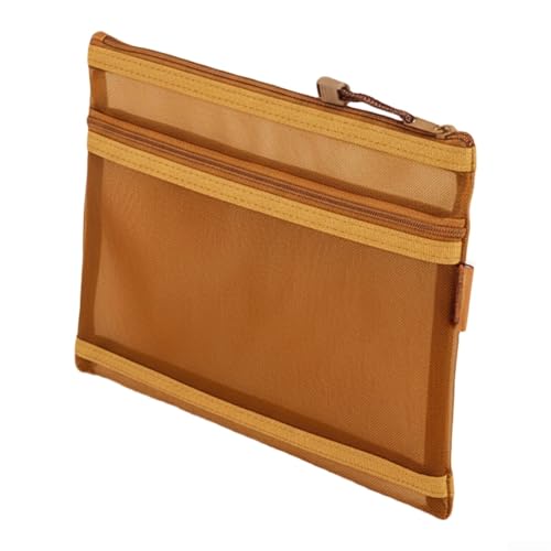 Bolsa compacta de malla transparente con dos secciones para una separación ordenada de artículos para viajeros que valoran el orden y la eficiencia (marrón)