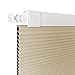 Blinhdome Custom Size Cellular Blinds for Windows No Drill Blackout Blinds No Drill No Tools Bottom Up Shades 1" Cell Honeycomb for Home Easy to Install, Beige