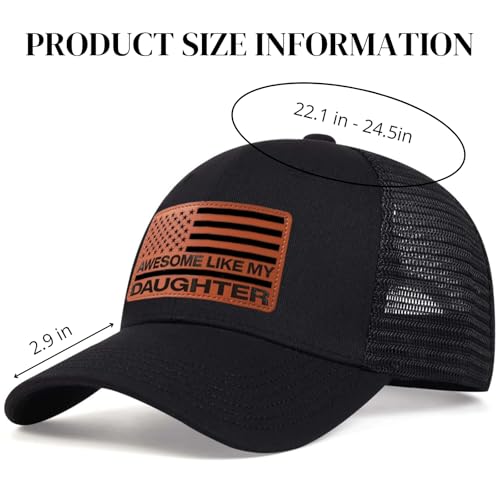 Danumei Fathers Day Dad Gifts from Daughter Awesome Like My Daughter Hat Girl Dad Baseball Cap for Men Christmas Birthday Gift Black