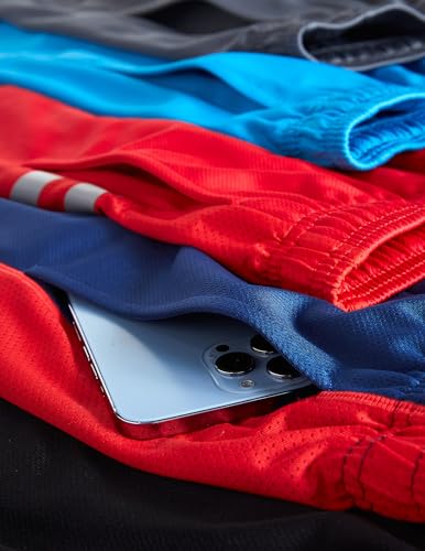 Image of Liberty Imports Pack of 5 Men's Athletic Basketball Shorts Mesh Quick Dry Activewear with Pockets