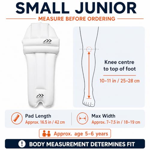 Image of Nextage Kids Cricket Leg Guard | Mini Batting Pads for Boys (Age 5-6 Years) | Lightweight & Comfortable Protective Gear for Junior Players | Small Size Leg Pads for Beginner Cricketers