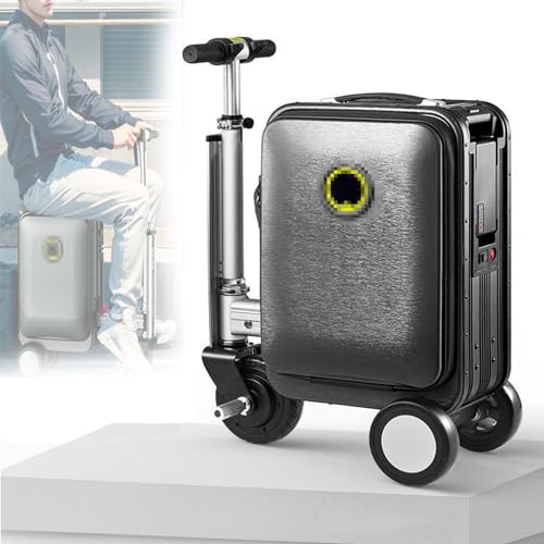 Smart Electric Riding Box, A Luggage Box That Can Be Ridden Or Walked, 20-Inch Travel Cabin Box, Automatic Telescopic Riding Box,Black