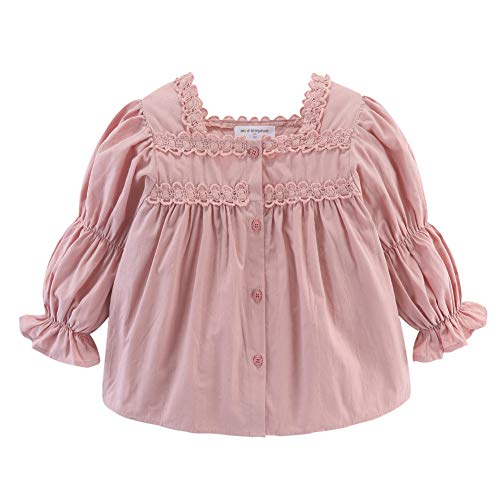 Image of Mud Kingdom Girls Long Sleeve Blouse Button Down Solid Color Loose Fit