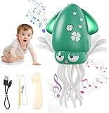 Tanzender Oktopus Spielzeug, Elektrisches Dancing Octopus Krabbelspielzeug mit LED-Licht und Musik, Wiederaufladbares Baby Spielzeug für 3 4 5 6 7Jahre alte Jungen und Mädchen Geburtstagsgeschenk
