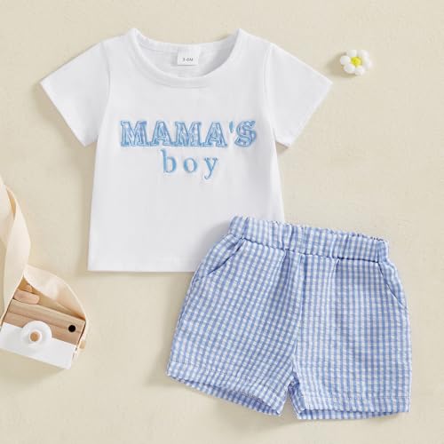 Toddler Baby Boy Girl Summer Fishing Outfit Camouflage Print Plaid Short Sleeve T-Shirt Shorts Clothes Set2