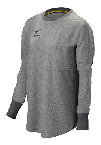 Mizuno Hitters Pullover, Heathered Light Grey, Large