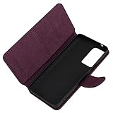 Chalk & Hide - Prawdziwa Skóra Trzepnięcie Portfel Etui Pokrowiec do Motorola Moto Edge 20 Pro, z Gniazdem na Kartę, Zamknięciem Magnetycznym i Wbudowanym Stojakiem - Bakłażan