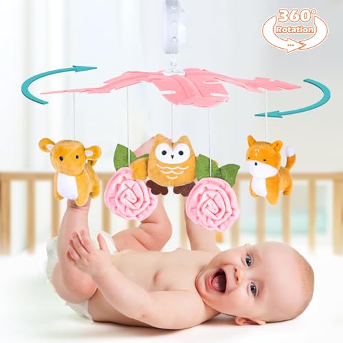 image for Joryuek Baby Crib Mobile with Music and Lights, Mobile for Crib with R