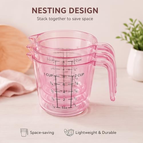 Set de 4 vasos medidores plásticos para cocina miniatura 4