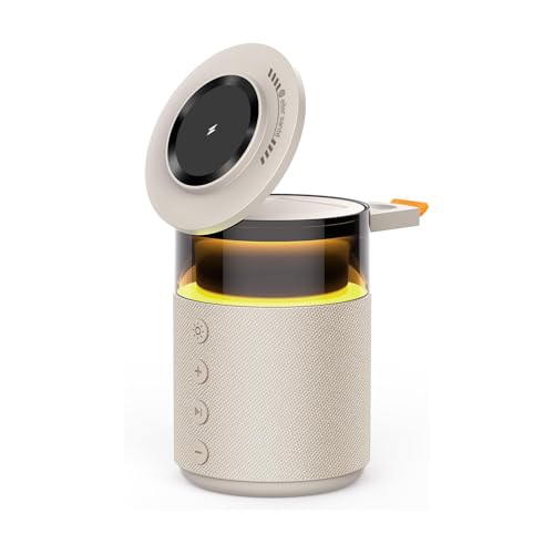 Image of eller sante 4in1 Bluetooth Speaker 15W Magnetic Mag-Safe Wireless Charger for iPhone 17 /16 /15 /14 /13 /12 Series,iwatch, Airpods Fast Charging Dock Phone Stand with Night Light & Music Sound