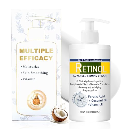 Retinol Body Lotion Retinol Firming Cream for Loose Skin Nourishing Skincare Body Cream with Cocount Oil and Vitamin E Soothing Skin Moisturiser for Dry and Aging Skin (300ml)