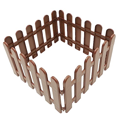 Yardwe 4 Piezas la Cerca Enrejado luz de Pared Solar Cubierta Red Anti pájaros para jardín cerramientos Jardin plástico Valla Jardin Valla de jardín Cerca portátil el plastico Brown