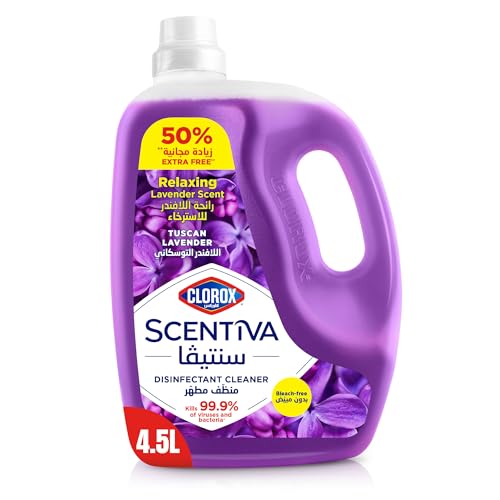 Clorox Scentiva Disinfectant Floor Cleaner 4.5L Tuscan Lavender Kills 99.9% of Viruses and Bacteria Bleach Free