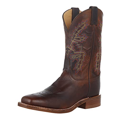 Justin Men's Bender Silver Blue Cowhide with Brown Square Toe Boot