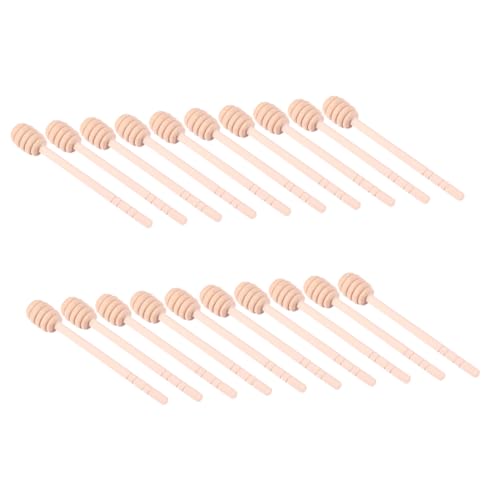 FELTECHELECTR 20pcs Bee Stick Honey Mixing Stick Honey Ladle Honey Dippers Server Honey Rod Syrup Dipper Sticks Jam Honey Stir Sticks Honey Wand Honeycomb Wand Honey Scooper Wood re-usable