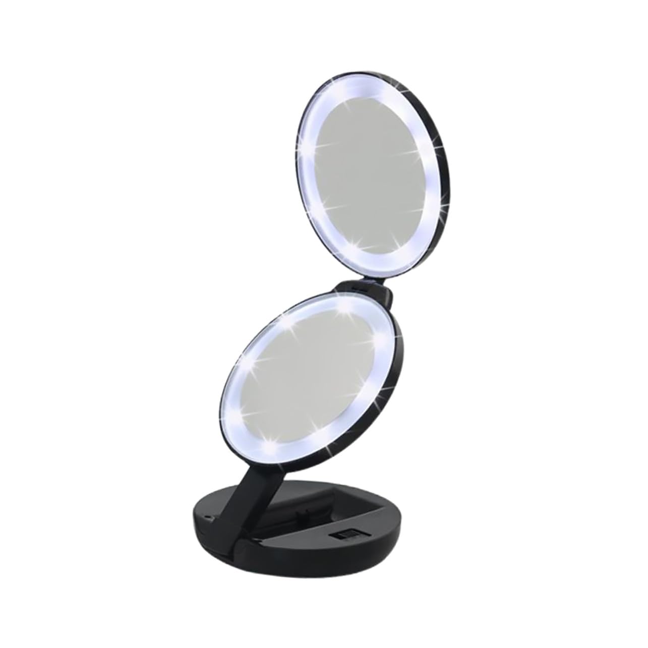Miroir pliant Mikikit petit format double face noir de poche pour sac à main