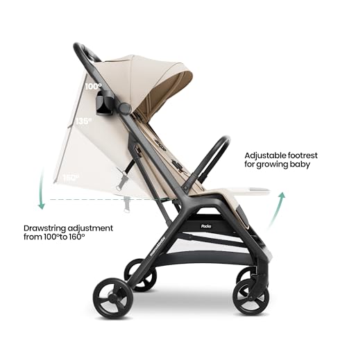MAMA & BABY Packa Travel Stroller with One-Hand Automatic Folding, Ultra-Compact & Lie-Flat Mode, Lightweight baby Stroller with Large UPF 50+ Canopy, Backrest Mesh Ventilation Panel - Image 4