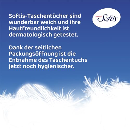 Softis 4-lagige Taschentücher | 300 Päckchen Einweg-Taschentücher (30 x 10) | Dermatologisch getestete Hautfreundlichkeit | Seitliche Öffnung zur hygienischen Tuchentnahme | FSC®-zertifiziert
