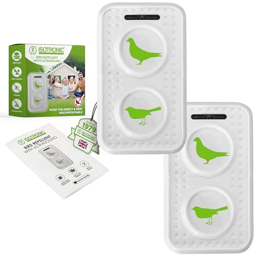 ISOTRONIC Ultrasonic Solar Bird Repeller, 2 Pieces