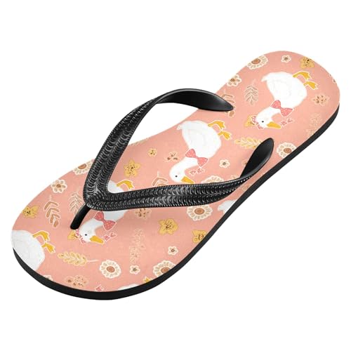 Burbuja Cute White Ducks Flip Flops for Women Men, Soft Thong Sandals Rubber Slippers for Pool Beach Essentials2