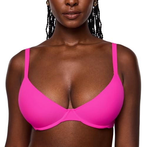 Image of INLYRIC Women's Inbarely Plus Balconette Bra - Lightly Padded Underwire Sexy Tshirt Demi Bras Supportive