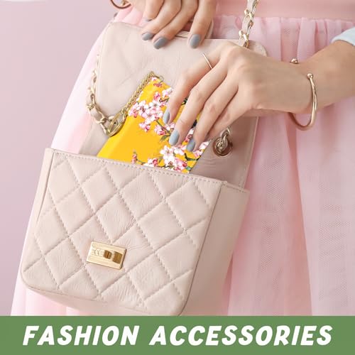 Image of Aiawoxc Credit Card Holder, Small RFID Wallet Slim Leather Card Organizer Case with Zipper and Keychain, Beauty Flowers