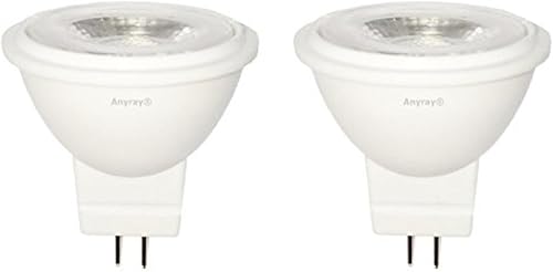 Anyray 2-LED 3W Bombillas MR11 12Volt Fibra Óptica Árboles de Navidad Bombilla 10W 12V (azul)