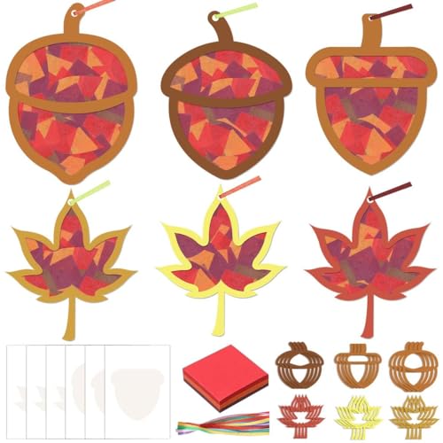 Zliisang 24PCS Make You Own Fall Crafts Kit Bulk Maple Leaf Acorn...