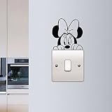  Pegatina de pared de Minnie Mouse, calcomanía de vinilo para colocar sobre el interruptor de luz, divertido para habitación de niños