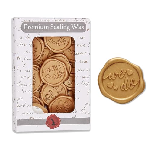 We Do Adhesive Wax Seal Stickers 25Pk - Pre-Made from Real Sealing Wax (Classic Gold)