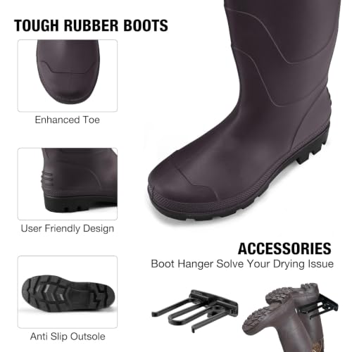 Image of FISHINGSIR Waders for Men Waterproof Women Fishing Chest Wader with Boots | 2-Ply Nylon /PVC, for hunting & fishing, with boot hanger