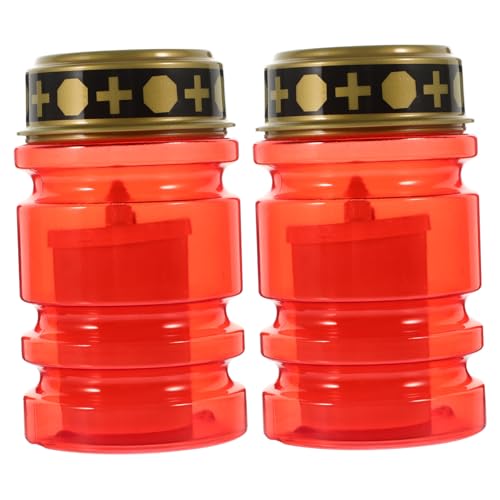 Velas LED para cementerio en iglesias y tumbas exteriores diseño rojo de plástico