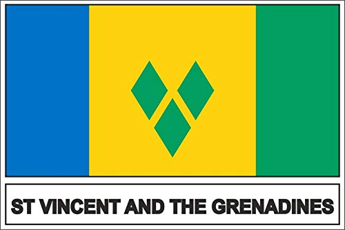 Akachafactory Autocollant Sticker Drapeau WV Saint St Vincent Grenadines