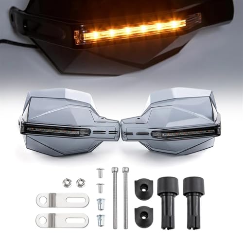 Protège-guidon moto avec lumière LED pour rouler protégé face au vent et débris