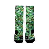 HoopSwagg Brand Athletic Socks Fishing Frenzy Small