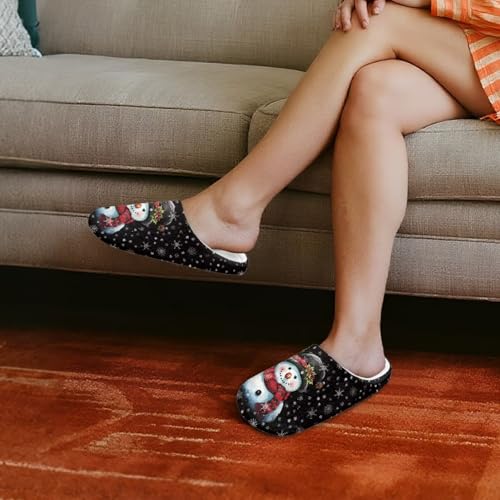 Winter Warm Slippers for Women Soft Plush Cozy House Slippers for Indoor Outdoor Christmas Slip-on Footwear3