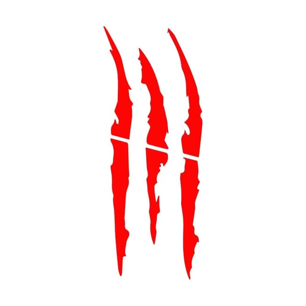 Car Stickers Monster Scratch Claw Marks Carbon Fiber Auto Creative Vinyl Decal(Reflective Red)