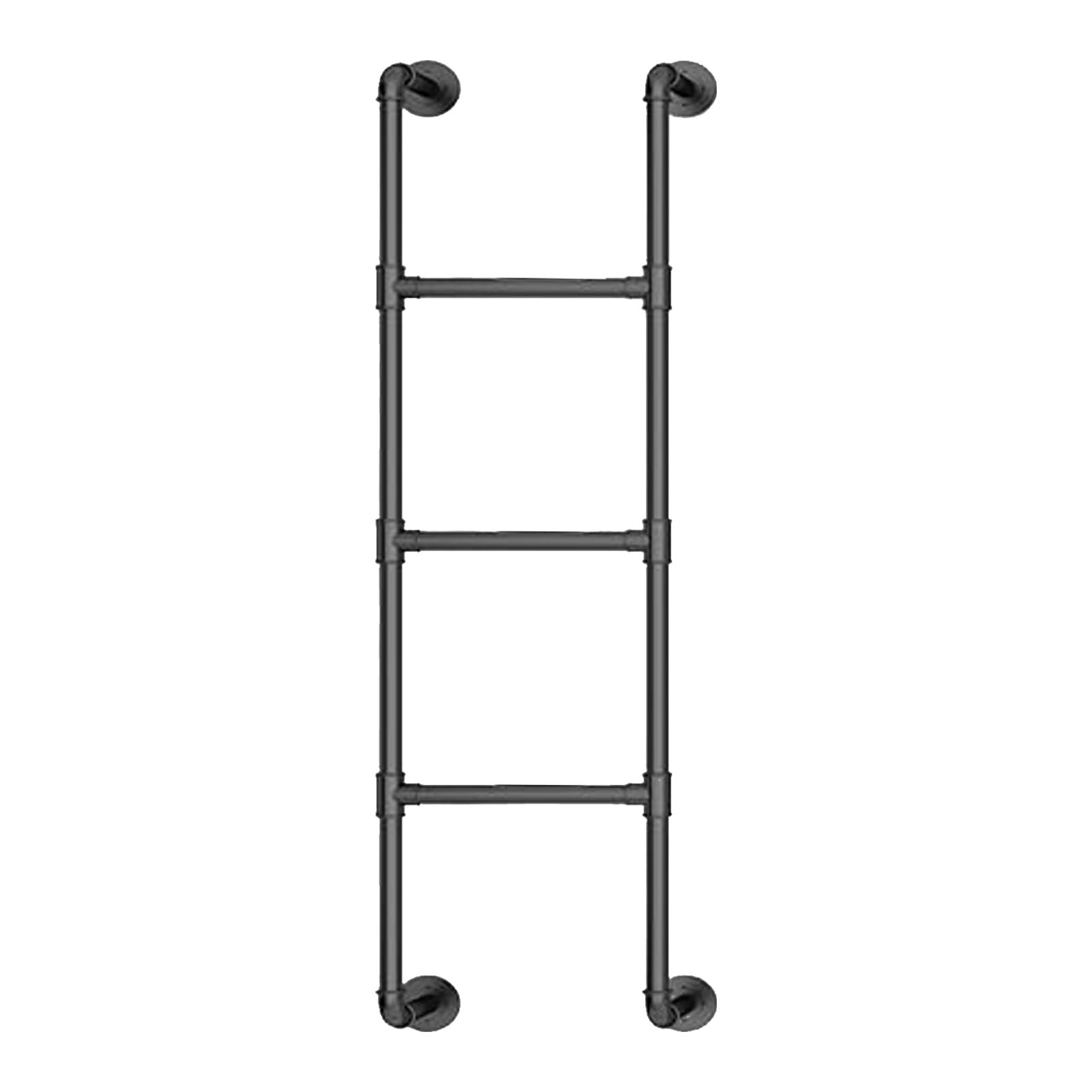 MXXQRHF Wall Mounted Metal Ladder for Home Loft, Basement Window Well Egress Ladder 4ft 5ft 6ft 7ft 8ft Black Wrought Iron Bunk Bed Ladder for Dorm Library Deck RV，Customizable(2