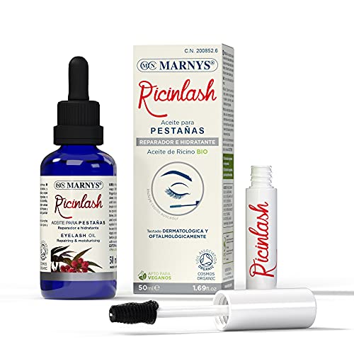 Marnys Aceite De Ricino Bio Para Pestañas - Ricinlash - Volumen a pestañas y cejas - Ingredientes 100% Naturales - 50ml