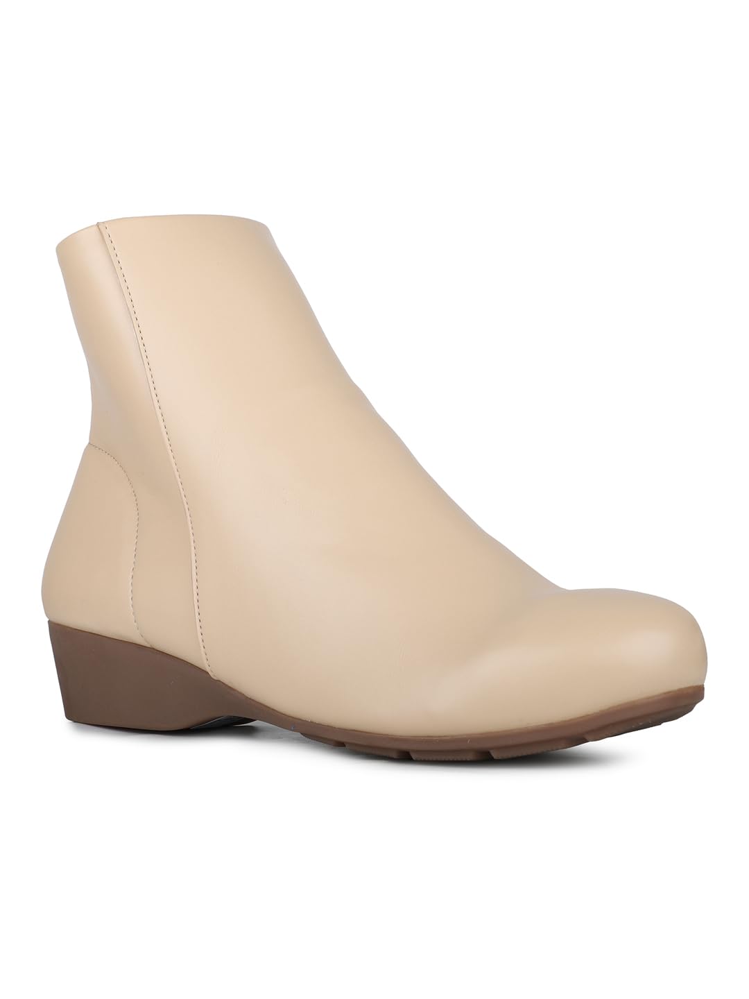 inc.5 Women Beige Work Solid Round Toe Ankle Boots-picture-23
